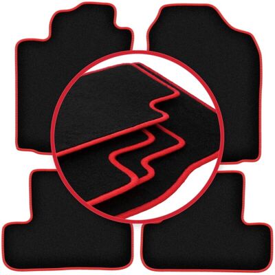 Carlux - WLG-CARLUX-RED - negro - costuras rojas - Floor mats Carlux - WLG-CARLUX-RED - negro - costuras rojas - Floor mats