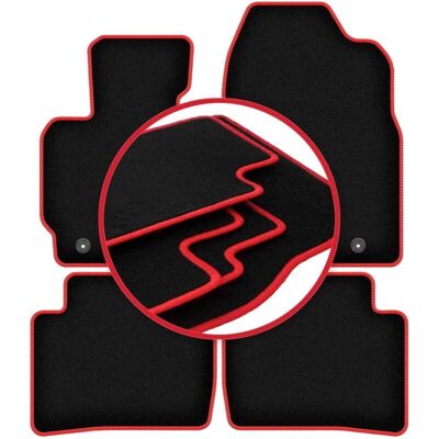 WLG-CARLUX-RED - Mazda CX-5 2012-2017 - Negro - Alfombrillas WLG-CARLUX-RED - Mazda CX-5 2012-2017 - Negro - Alfombrillas