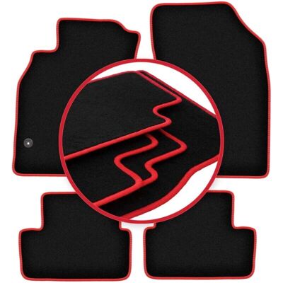CARLUX - CARLUX-RED - black - red-stitching - Car Mats CARLUX - CARLUX-RED - black - red-stitching - Car Mats