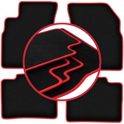 CARLUX - WLG-CARLUX-RED - Kia Optima II - Negro - Alfombrillas de coche CARLUX - WLG-CARLUX-RED - Kia Optima II - Negro - Alfombrillas de coche