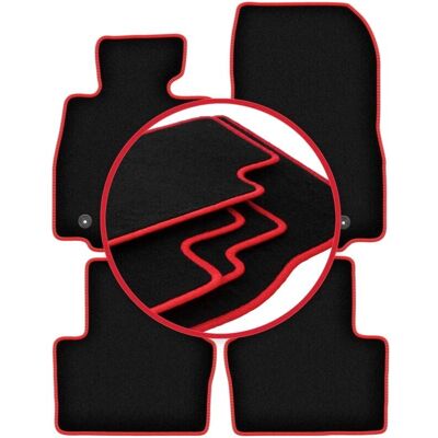 CARLUX - WLG-CARLUX-RED - Negro - Costuras rojas - Alfombrillas CARLUX - WLG-CARLUX-RED - Negro - Costuras rojas - Alfombrillas