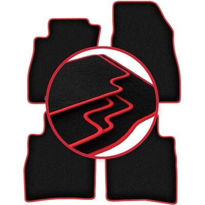 WLG-CARLUX-RED - Nissan Pulsar C13 - Negro - Car mats WLG-CARLUX-RED - Nissan Pulsar C13 - Negro - Car mats