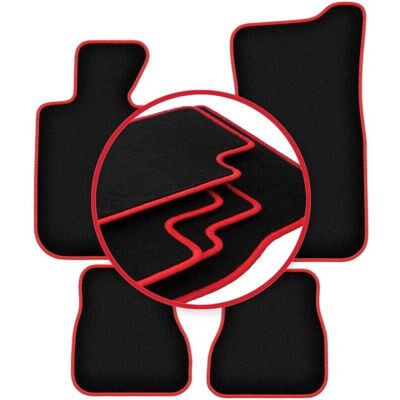 CARLUX - WLG-CARLUX-RED - Negro - Costuras rojas - Alfombrillas CARLUX - WLG-CARLUX-RED - Negro - Costuras rojas - Alfombrillas