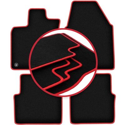 WLG - CARLUX-RED - Black - Nissan Qashqai J10 - Alfombrillas WLG - CARLUX-RED - Black - Nissan Qashqai J10 - Alfombrillas