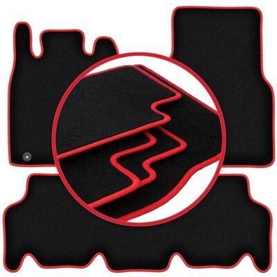 Carlux - WLG-CARLUX-RED - Negro - Costuras rojas - Alfombrillas Carlux - WLG-CARLUX-RED - Negro - Costuras rojas - Alfombrillas