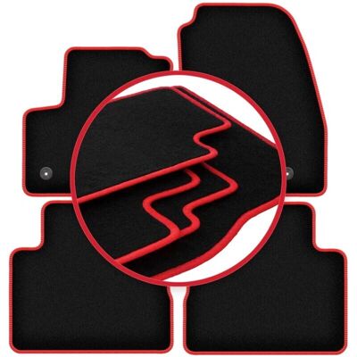 Carlux - CARLUX-RED - Negro - Ford C-MAX MK2 - Alfombrillas Carlux - CARLUX-RED - Negro - Ford C-MAX MK2 - Alfombrillas