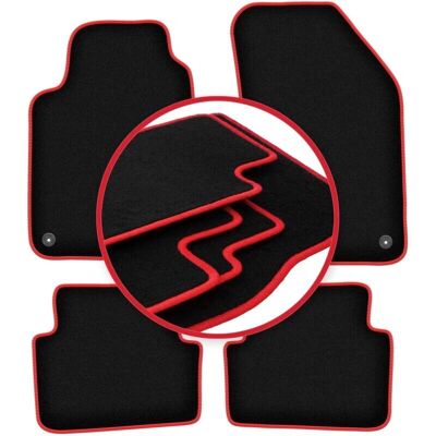 Carlux - WLG-CARLUX-RED - Negro - Costuras rojas - Alfombrillas Carlux - WLG-CARLUX-RED - Negro - Costuras rojas - Alfombrillas