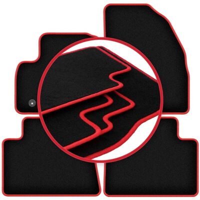 WLG-CARLUX-RED - Ford Kuga MK1 - Negro - Alfombrillas WLG-CARLUX-RED - Ford Kuga MK1 - Negro - Alfombrillas