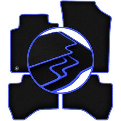 CARLUX - C1 - Blue stitching - Black polypropylene - Car Mats CARLUX - C1 - Blue stitching - Black polypropylene - Car Mats