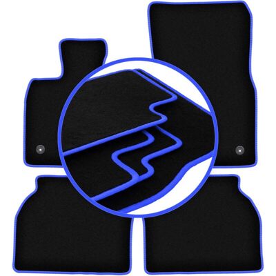 CARLUX-BLUE BMW 5 GT F07 - blue stitching - black polypropylene - Alfombrillas CARLUX-BLUE BMW 5 GT F07 - blue stitching - black polypropylene - Alfombrillas
