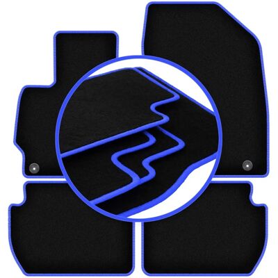 CARLUX-BLUE - Citroën C-Crosser - Borde azul - Car mats CARLUX-BLUE - Citroën C-Crosser - Borde azul - Car mats