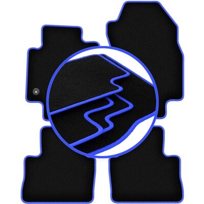 CARLUX - CARLUX-AZUL - Negro con pespuntes azules - Floor mats CARLUX - CARLUX-AZUL - Negro con pespuntes azules - Floor mats