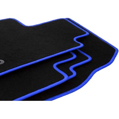 WLG - CARLUX-BLUE - Negro - Costuras Azules - Alfombrillas WLG - CARLUX-BLUE - Negro - Costuras Azules - Alfombrillas