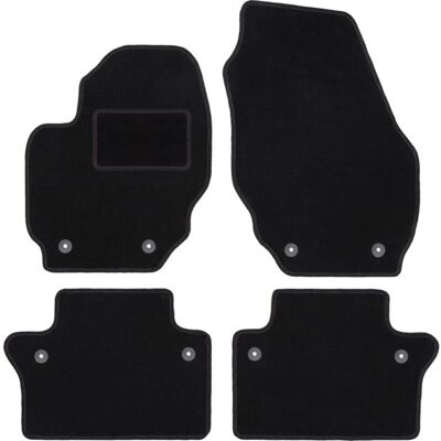 WLG-CARLUX - Volvo S80 II 2010-2017 - Negro de terciopelo - Alfombrillas de coche WLG-CARLUX - Volvo S80 II 2010-2017 - Negro de terciopelo - Alfombrillas de coche