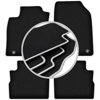 WLG - CARLUX-SILVER - Pelo perforado negro - Alfombrillas de coche WLG - CARLUX-SILVER - Pelo perforado negro - Alfombrillas de coche