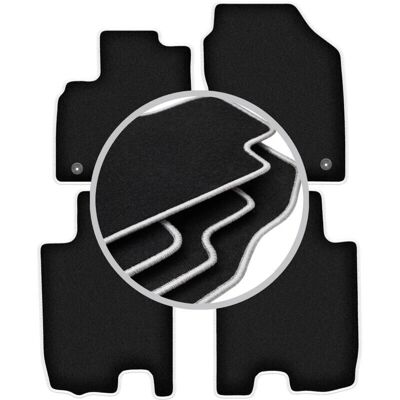 WLG - CARLUX-SILVER - Honda City - negro - borde gris - alfombrillas de coche WLG - CARLUX-SILVER - Honda City - negro - borde gris - alfombrillas de coche