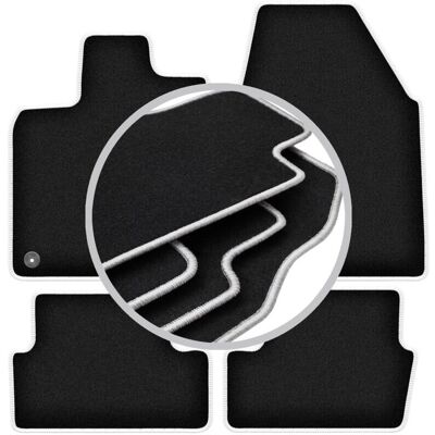 CARLUX-SILVER - Nissan Qashqai J10 - Costura gris - Car mats CARLUX-SILVER - Nissan Qashqai J10 - Costura gris - Car mats