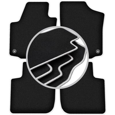 CARLUX-SILVER - Skoda Rapid - negro perforado - Car mats CARLUX-SILVER - Skoda Rapid - negro perforado - Car mats