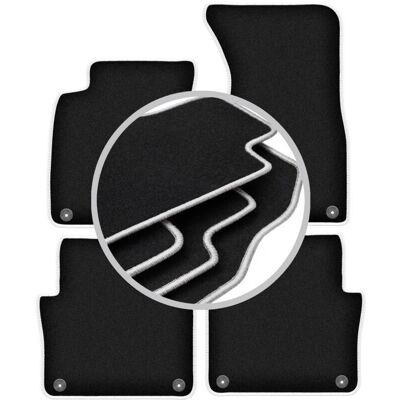 CARLUX-SILVER - A8 D3 - Black perforated - Floor mats CARLUX-SILVER - A8 D3 - Black perforated - Floor mats