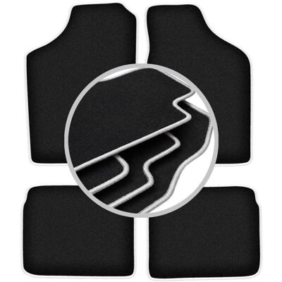 WLG-CARLUX-SILVER - Polo II Floor Mats - Black perforated pile WLG-CARLUX-SILVER - Polo II Floor Mats - Black perforated pile
