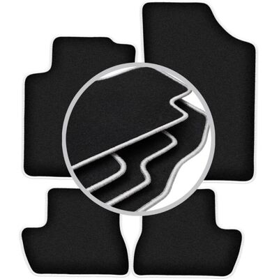 Carlux - CARLUX-SILVER - black - perforated pile - gray edging - Car mats Carlux - CARLUX-SILVER - black - perforated pile - gray edging - Car mats
