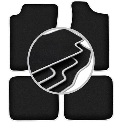 CARLUX-SILVER - Audi 80 B4 - Negro - Borde gris - Alfombrillas CARLUX-SILVER - Audi 80 B4 - Negro - Borde gris - Alfombrillas