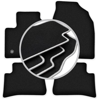 CARLUX-SILVER - Toyota C-HR - Grey stitch - Car mats CARLUX-SILVER - Toyota C-HR - Grey stitch - Car mats