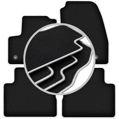 WLG-CARLUX-SILVER - Ford C-MAX MK2 - Negro perforado - Alfombrillas WLG-CARLUX-SILVER - Ford C-MAX MK2 - Negro perforado - Alfombrillas
