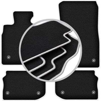 CARLUX-SILVER - BMW F10 - Velcro - Borde gris - Alfombrillas CARLUX-SILVER - BMW F10 - Velcro - Borde gris - Alfombrillas