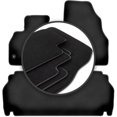 Renault - Kangoo Express Kombivan 2021- - Black - Borde de cuero ecológico - Alfombrillas Renault - Kangoo Express Kombivan 2021- - Black - Borde de cuero ecológico - Alfombrillas