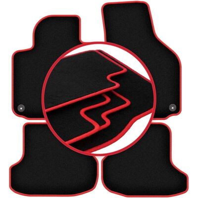 WLG-CARLUX-RED - Golf VI Cabrio 2011-2016 - Negro - Car Mats WLG-CARLUX-RED - Golf VI Cabrio 2011-2016 - Negro - Car Mats