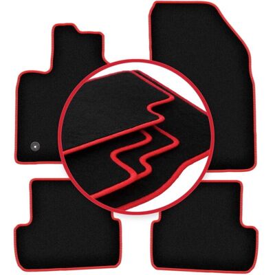 Carlux - WLG-CARLUX-RED - Negro - alfombrillas de coche Carlux - WLG-CARLUX-RED - Negro - alfombrillas de coche