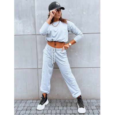 Zestaw dresowy jasnoszary CHARM z crop topem - Tracksuit Zestaw dresowy jasnoszary CHARM z crop topem - Tracksuit