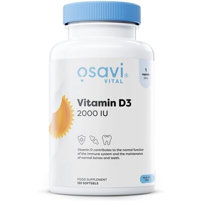 Osavi Vitamin D3 2000IU - 120 Softgels - Vitamin D3 supplement Osavi Vitamin D3 2000IU - 120 Softgels - Vitamin D3 supplement