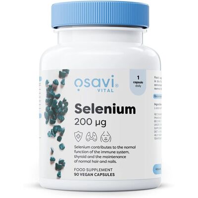 Osavi Selen 200mcg Veganskie Kapsułki - Wspiera układ odpornościowy i tarczycę Osavi Selen 200mcg Veganskie Kapsułki - Wspiera układ odpornościowy i tarczycę