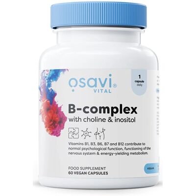 Complesso B di Osavi con Colina e Inositolo - 60 capsule vegane Complesso B di Osavi con Colina e Inositolo - 60 capsule vegane