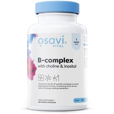 Osavi Veganer B-Komplex mit Cholin & Inositol - 120 Kapseln Osavi Veganer B-Komplex mit Cholin & Inositol - 120 Kapseln