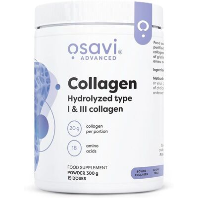 Osavi Collagen Peptides - Hydrolyzed Type 1 & 3 - 300 grams Osavi Collagen Peptides - Hydrolyzed Type 1 & 3 - 300 grams