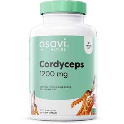 Osavi Cordyceps 1200mg Vegane Kapseln - Nahrungsergänzung Osavi Cordyceps 1200mg Vegane Kapseln - Nahrungsergänzung