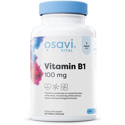 Osavi Vitamin B1 100mg Kapseln - 120 Vegane Kapseln Osavi Vitamin B1 100mg Kapseln - 120 Vegane Kapseln