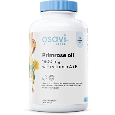 Osavi Primrose Oil 1800mg - Supports skin, hormones, wellness Osavi Primrose Oil 1800mg - Supports skin, hormones, wellness