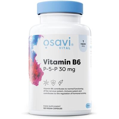 Osavi Vitamine B6 - P-5-P - 30mg - 120 capsules végétaliennes - Publicité Osavi Vitamine B6 - P-5-P - 30mg - 120 capsules végétaliennes - Publicité