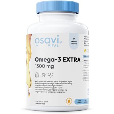 Osavi Omega-3 Extra 1300 mg - Zitronengeschmack - Nahrungsergänzung Osavi Omega-3 Extra 1300 mg - Zitronengeschmack - Nahrungsergänzung