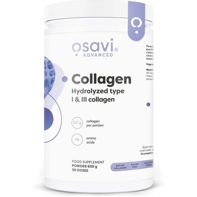 Osavi Collagen Peptides Hydrolyzed Type 1 & 3 - 600g Osavi Collagen Peptides Hydrolyzed Type 1 & 3 - 600g