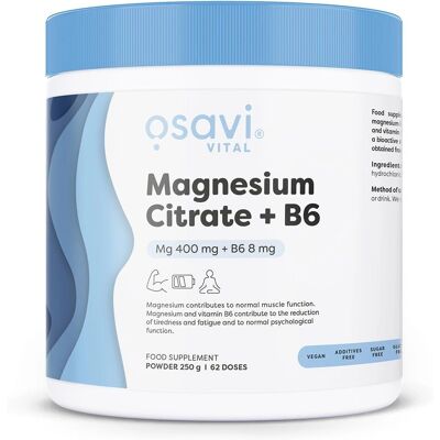 Osavi Magnesiumcitrat + B6 Pulver - 250g Osavi Magnesiumcitrat + B6 Pulver - 250g