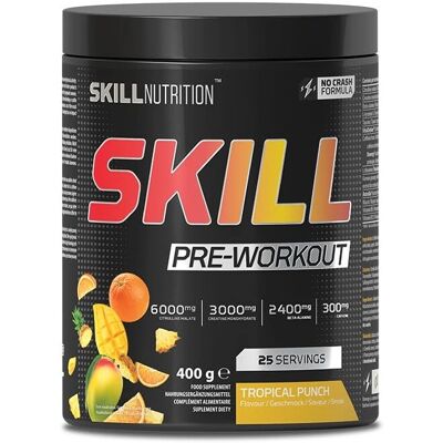Skill Nutrition Pre-Workout - Tropical Punch - 400g Skill Nutrition Pre-Workout - Tropical Punch - 400g