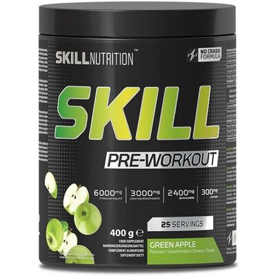 Skill Nutrition Pre-Workout Green Apple - 400g Skill Nutrition Pre-Workout Green Apple - 400g