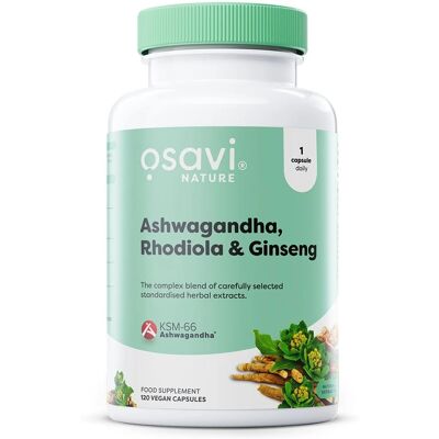Osavi Ashwagandha + Rhodiola & Ginseng - Capsules Véganes - Publicité Osavi Ashwagandha + Rhodiola & Ginseng - Capsules Véganes - Publicité
