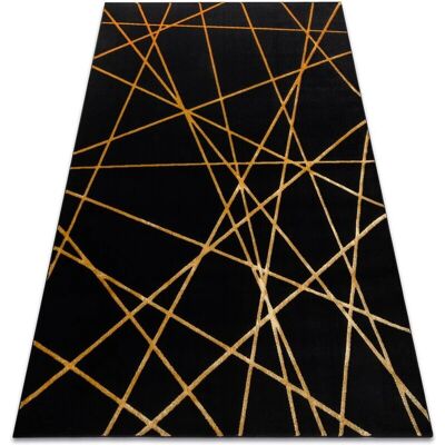 Dywany Łuszczów Alfombra GLOSS Moderna - Patrón Geométrico Negro Oro - Alfombra Dywany Łuszczów Alfombra GLOSS Moderna - Patrón Geométrico Negro Oro - Alfombra