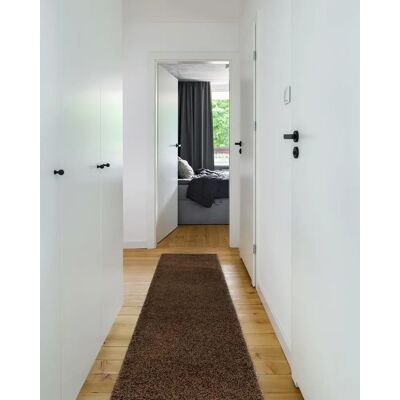 RugsX Braune Shaggy Läufer 60x250cm - Für Küche & Flur RugsX Braune Shaggy Läufer 60x250cm - Für Küche & Flur